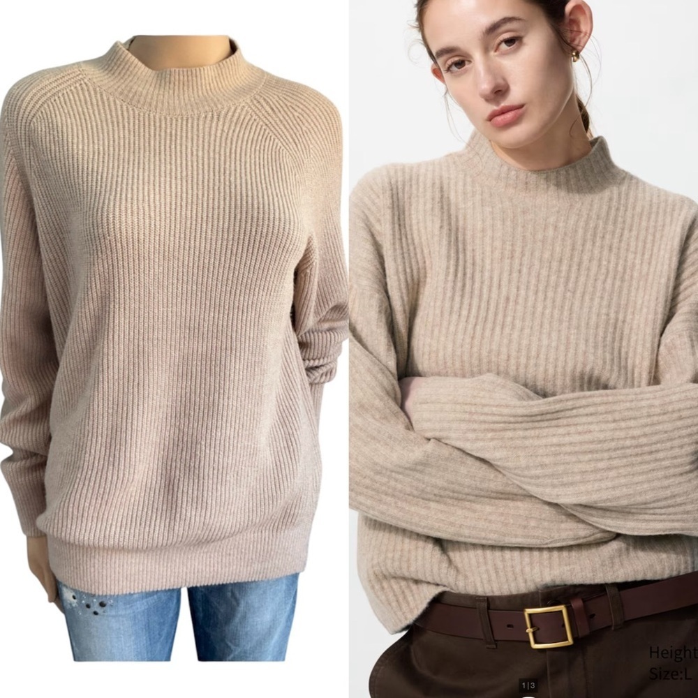 Uniqlo Light Tan Knit Pullover